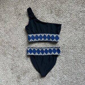 Elysiian Swimwear Women’s Black Swimsuit Bikini Set Bikini Top and Bottom Small